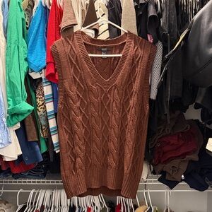 Forever 21 Chocolate V-Neck Sweater Vest
